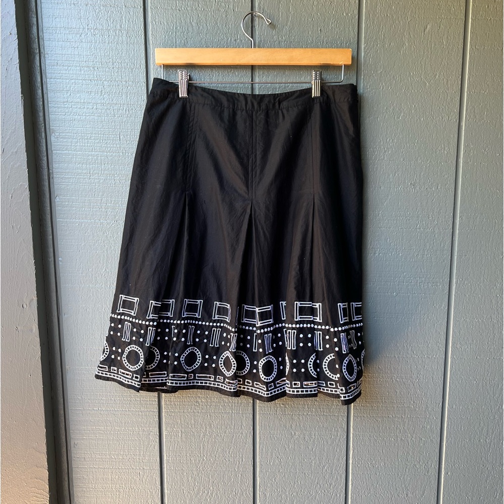 Alfani Black Skirt White Embroidery Bottom